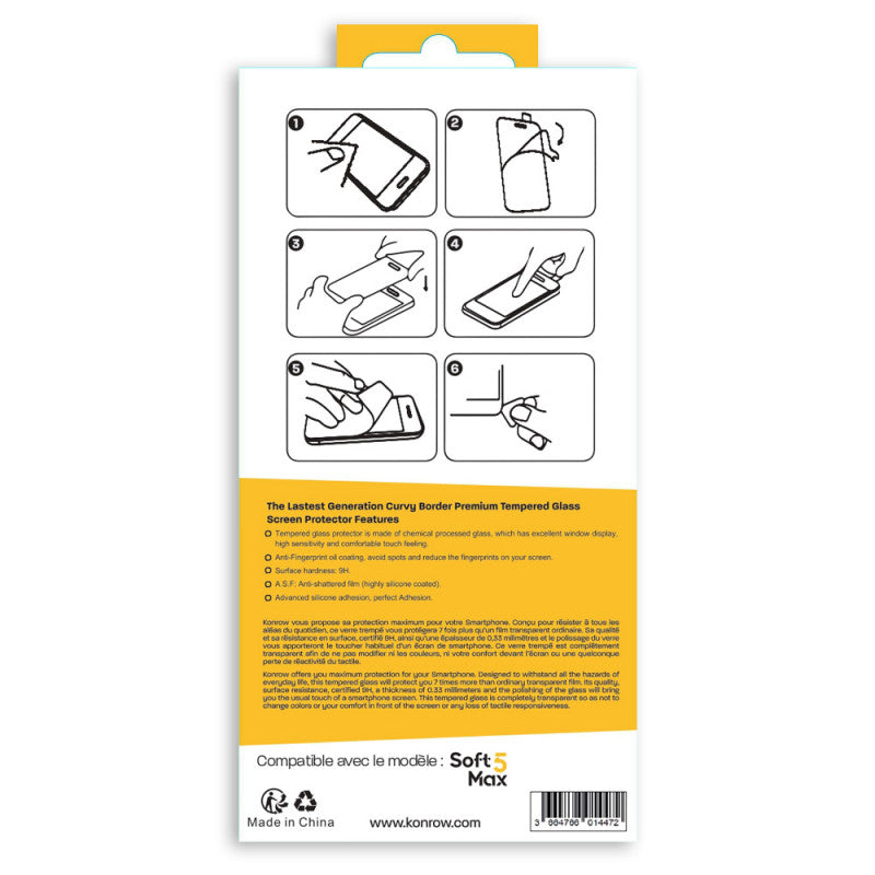 Verre Trempé Pour Konrow Star 5 / Soft 5 Max ( 9H, 0.33mm)