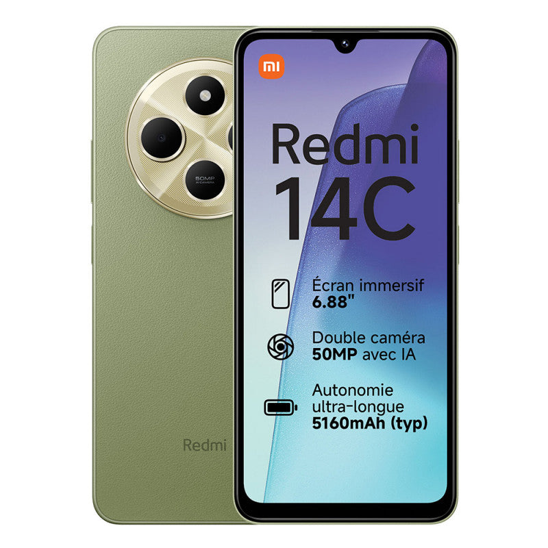 Xiaomi Redmi 14C (6.88'' - 256 Go, 8 Go RAM) Vert