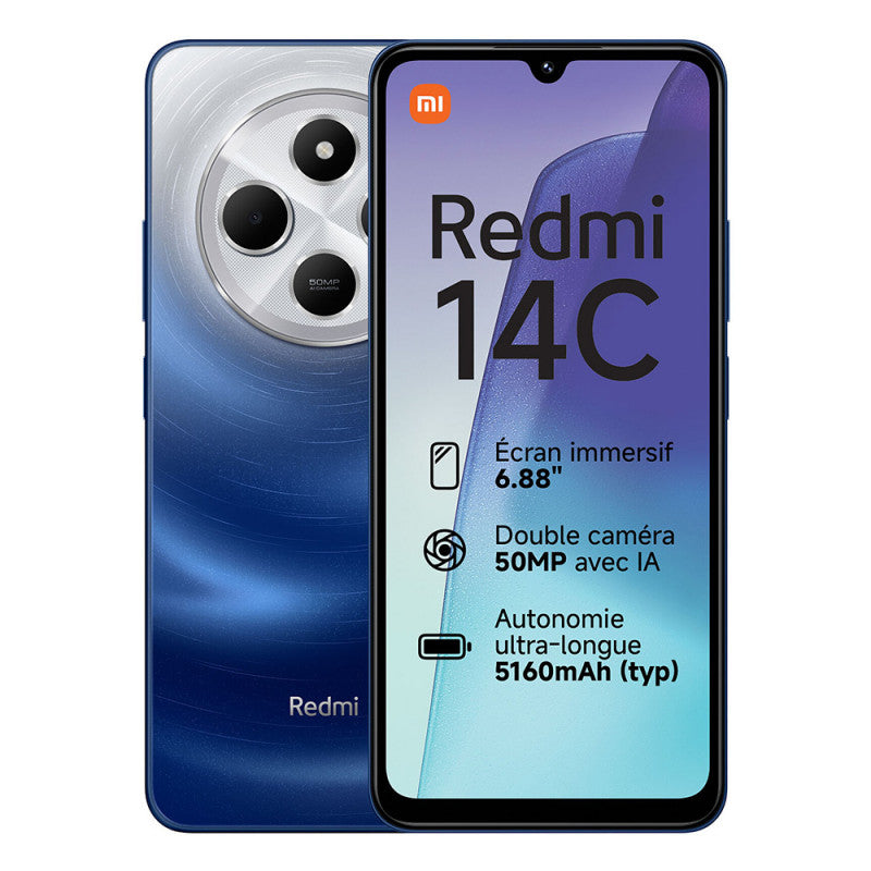 Xiaomi Redmi 14C NFC (6.88'' - 128 Go, 6 Go RAM) Bleu