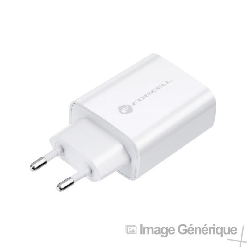 Adaptateur Secteur USB Type-C - 25W, Charge rapide Blanc - Blister