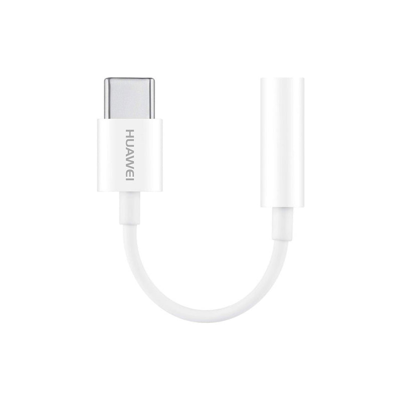 Huawei CM20 - Adaptateur d'origine USB Type-C vers Jack 3.5mm - Blanc (Emballage Original)