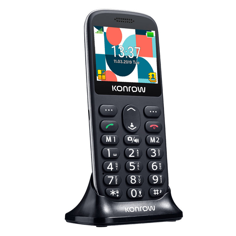 Konrow Senior 231 (Écran 2.31'' - Double Sim - Dock de charge Fourni) Noir