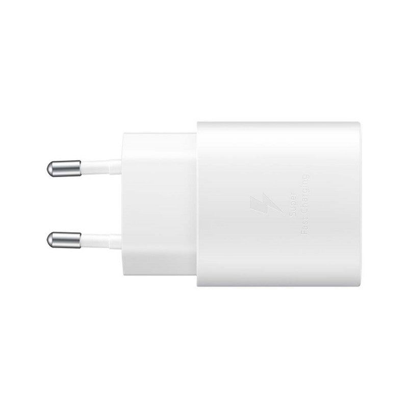 Samsung - Chargeur Secteur, Adaptateur USB Type C Fast Charge 25W & Câble USB Type C - Blanc (Emballage Original)