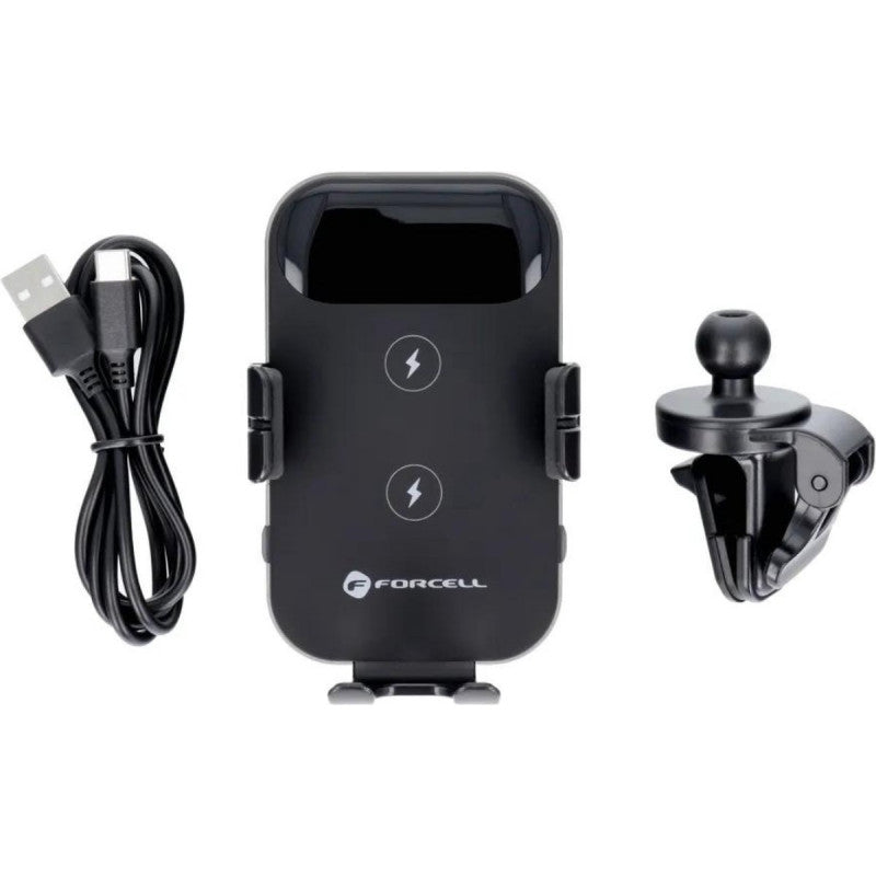 Forcell - Chargeur Voiture Sans Fil (15W, Magsafe, Pour Grille D'aération, Noir) Emballage Original
