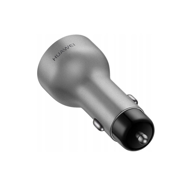 Huawei AP38 - Chargeur Voiture Complet - Adaptateur Fast Charge 2 Ports USB & Câble USB-C - Gris (Emballage Original)