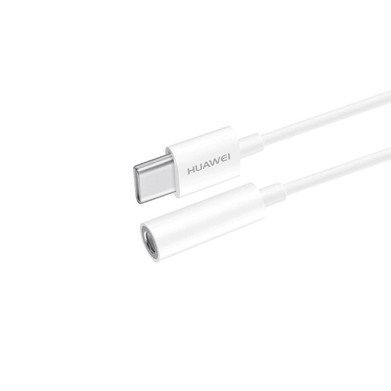 Huawei CM20 - Adaptateur d'origine USB Type-C vers Jack 3.5mm - Blanc (Emballage Original)