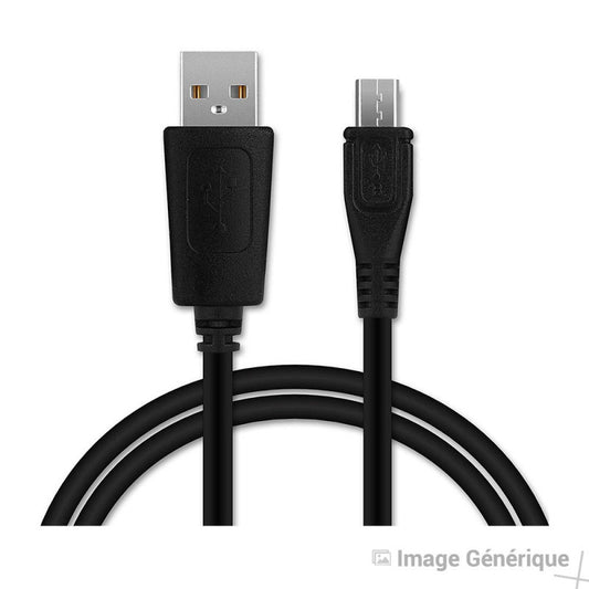 Câble Data Micro USB - 1m, Embout Long de 8mm - Noir