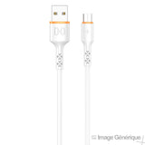 Câble Data Micro USB Vers USB - 1m - Blanc - (Compatible, Blister)