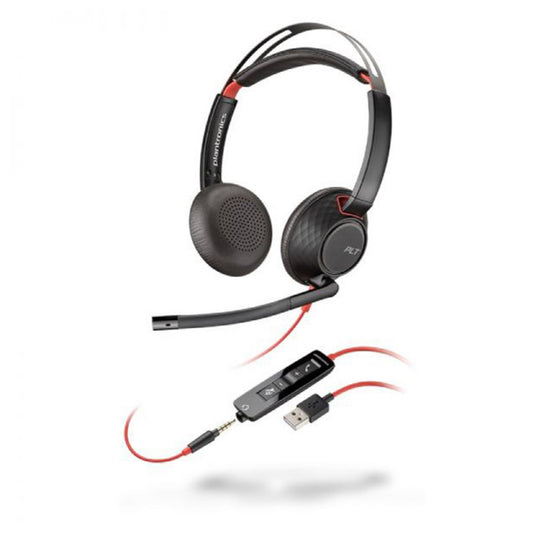 Caque Filaire Poly Blackwire 5220 - (Stéréo - USB-A - Jack 3.5 mm, Télécommande) Noir