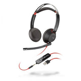 HP Poly Blackwire 5220 Stereo USB-C Headset +3.5mm Plug +USB-C/A Adapter