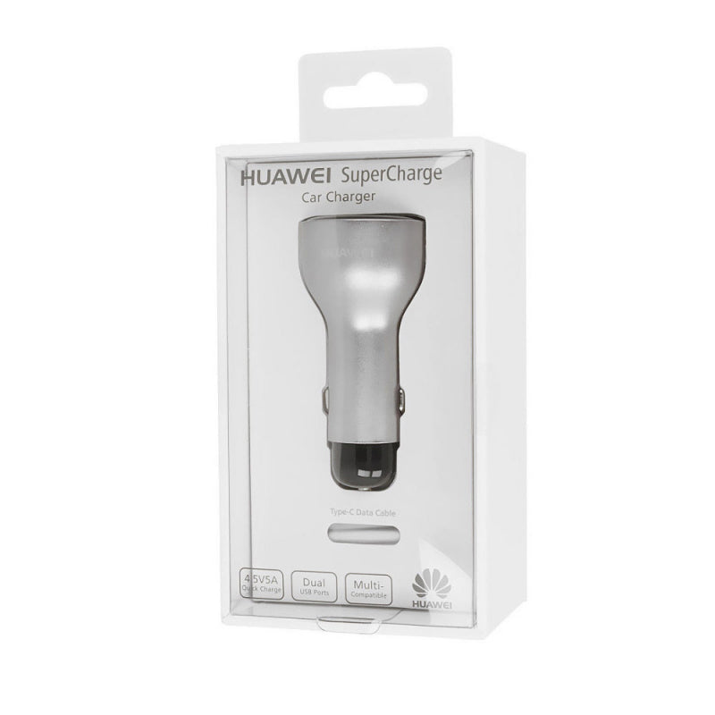 Huawei AP38 - Chargeur Voiture Complet - Adaptateur Fast Charge 2 Ports USB & CÃ¢ble USB-C - Gris (Emballage Original)