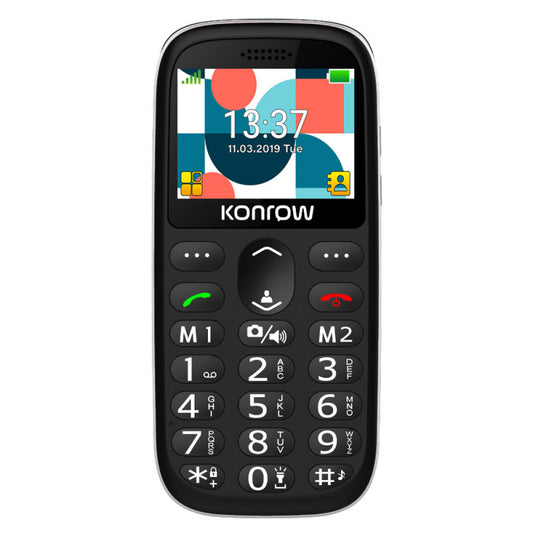 Konrow Senior 231 (Écran 2.31'' - Double Sim - Dock de charge Fourni) Noir