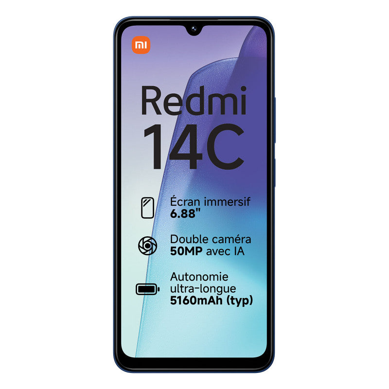 Xiaomi Redmi 14C (6.88'' - 128 Go, 6 Go RAM) Bleu