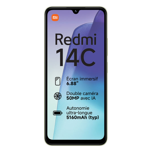 Xiaomi Redmi 14C NFC (6.88'' - 128 Go, 6 Go RAM) Vert