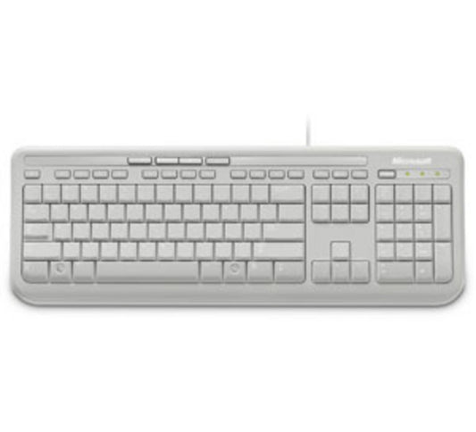 MICROSOFT Clavier filaire Wired Keyboard 600 - USB - AZERTY FR - Étanche - Blanc