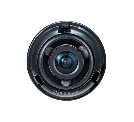 1/2.8" 2M CMOS with a 2.8mm fixed focal lens, FoV: H: 107.4°, V: 62.2