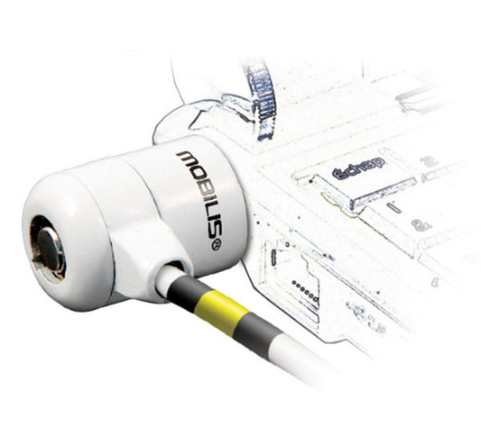 MOBILIS Câble de sécurité à clé de 1.8 m pour encoche standard (7x3mm) - Blanc