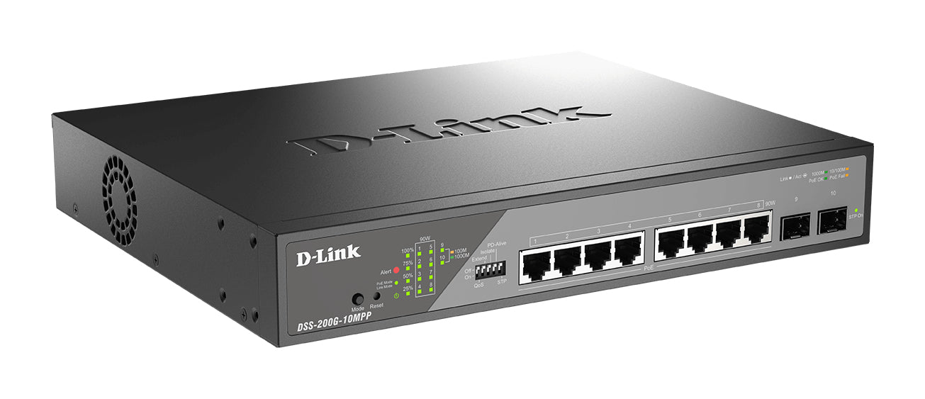 8 ports Gigabit PoE+2 ports Gigabit SF