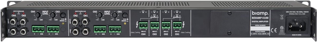 Biamp Professional 4 Channel Class-D Power Amplifier (4x 110W/4 Ohms)
