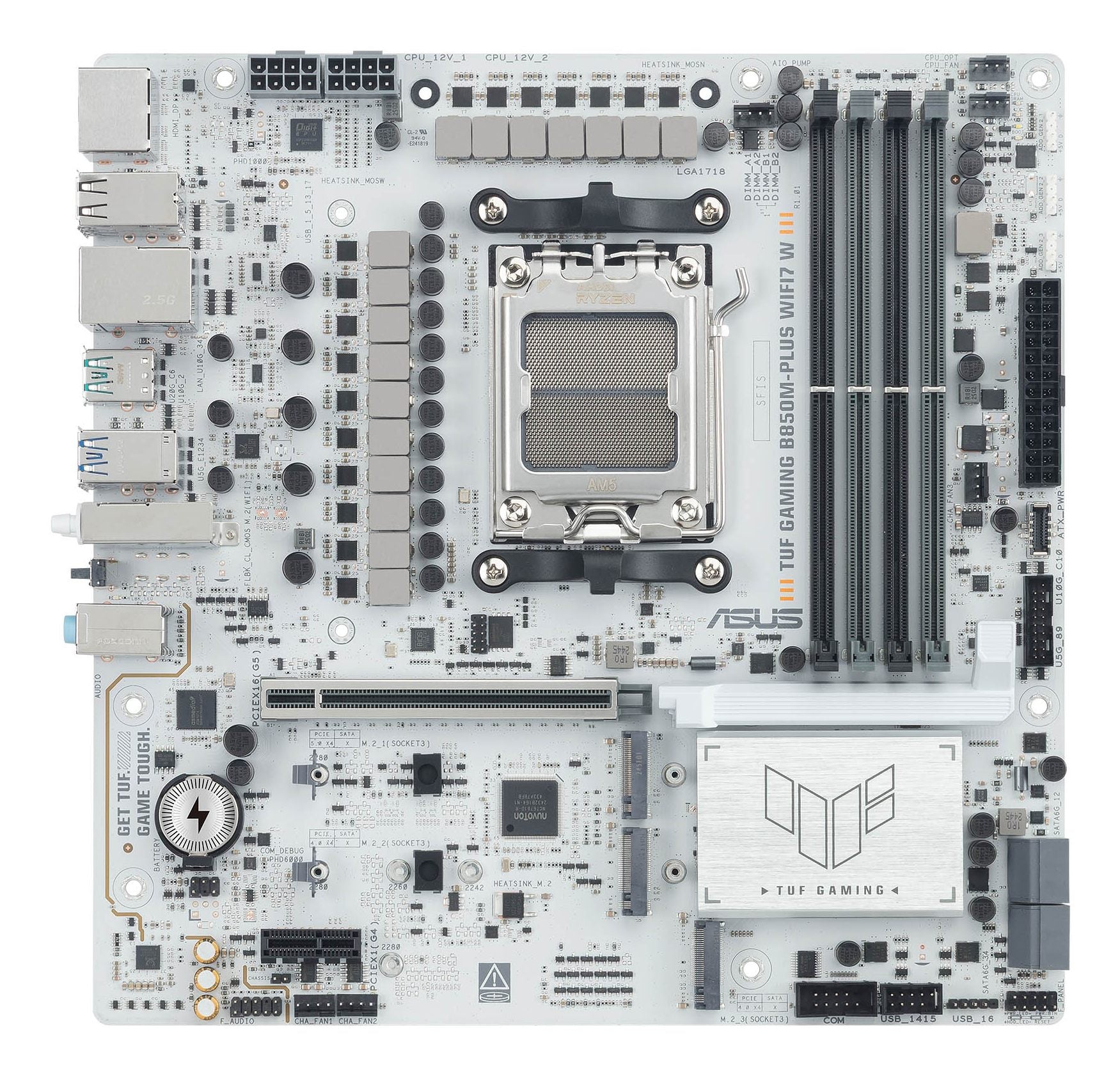 ASUS AMD TUF GAMING B850M-PLUS WIFI7 W Micro-ATX motherboard DDR5 PCIe 5.0 3xM.2 1xHDMI 1xDisplayPort