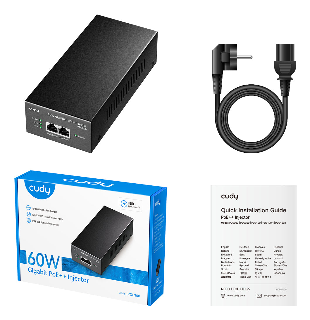 Cudy POE300 adaptateur et injecteur PoE Gigabit Ethernet 50 V
