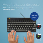 R-GO TOOLS Clavier ergonomique Compact Break, filaire noir