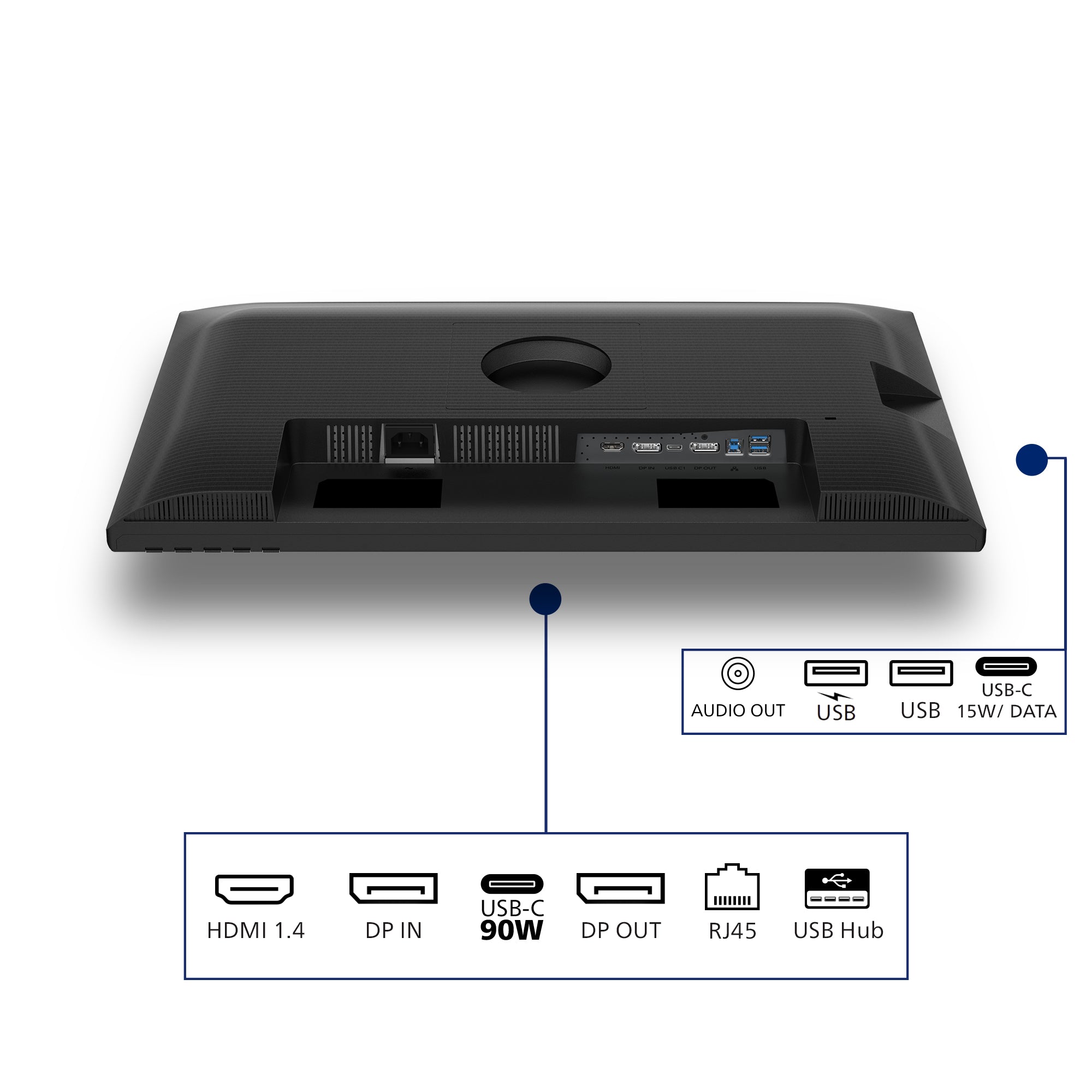 PHILIPS 24p 1920x1200 100Hz IPS Flat H/A 150 MM USB C DOCKING DISPLAY Daisy chain DICOM TUV EyeSafe certified USB HUB SPEAKERS