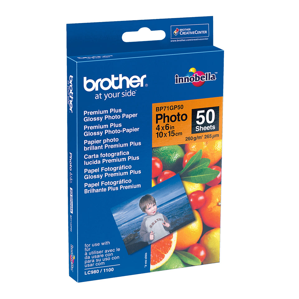 BROTHER brillant photo  papier blanc 100x150mm 50 feuilles