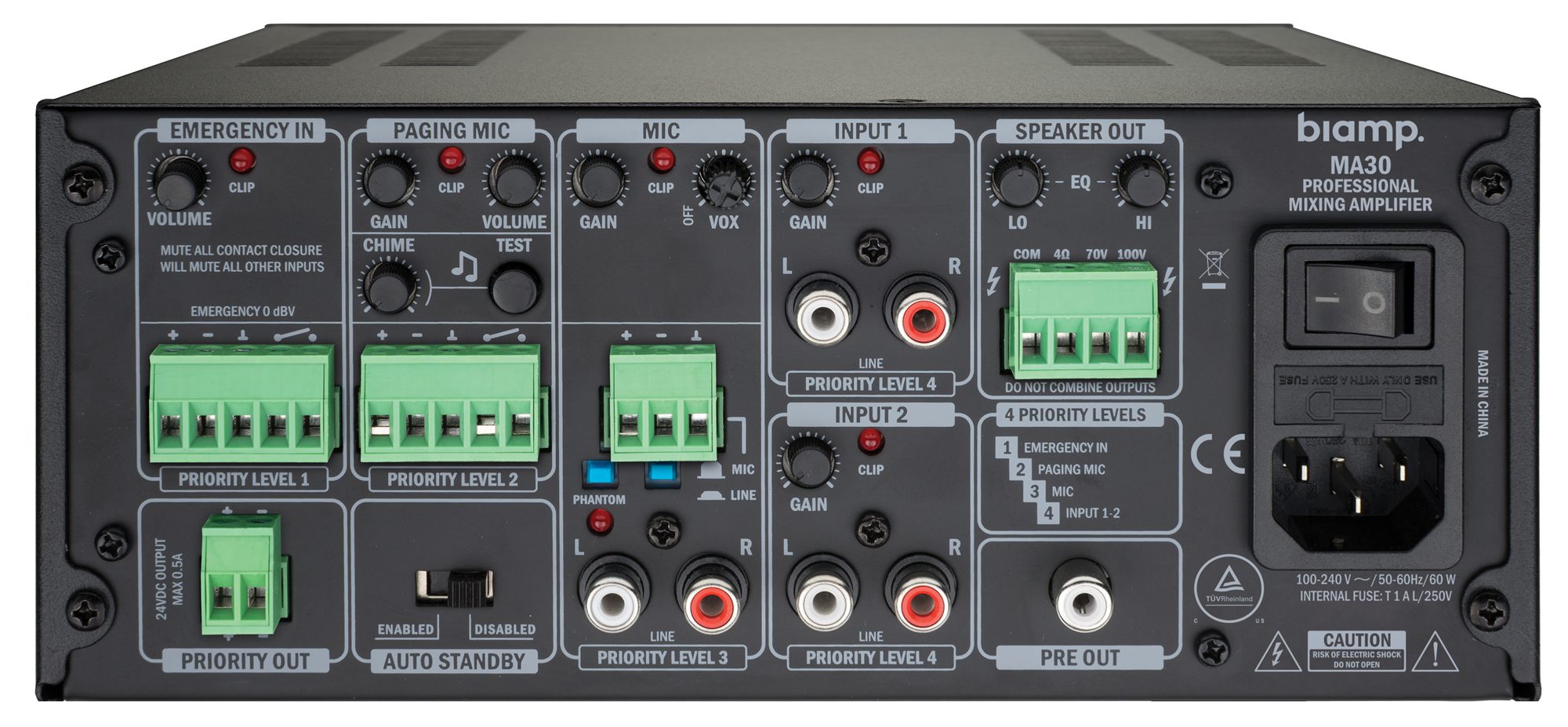 Biamp Intuitive 30W/100V mixer amplifier