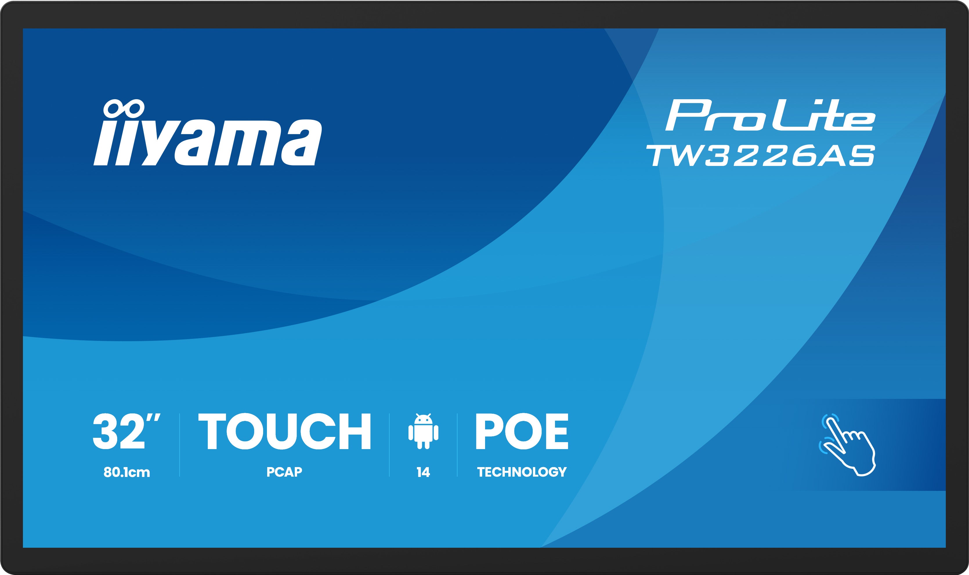 iiyama TW3226AS-B3P PC-Panel 32 pouces avec Android 14+GMS SOC Octo-core RK3576 4 Go de stockage 32 Go PCAP Écran tactile 10 points 1920x1080 VA
