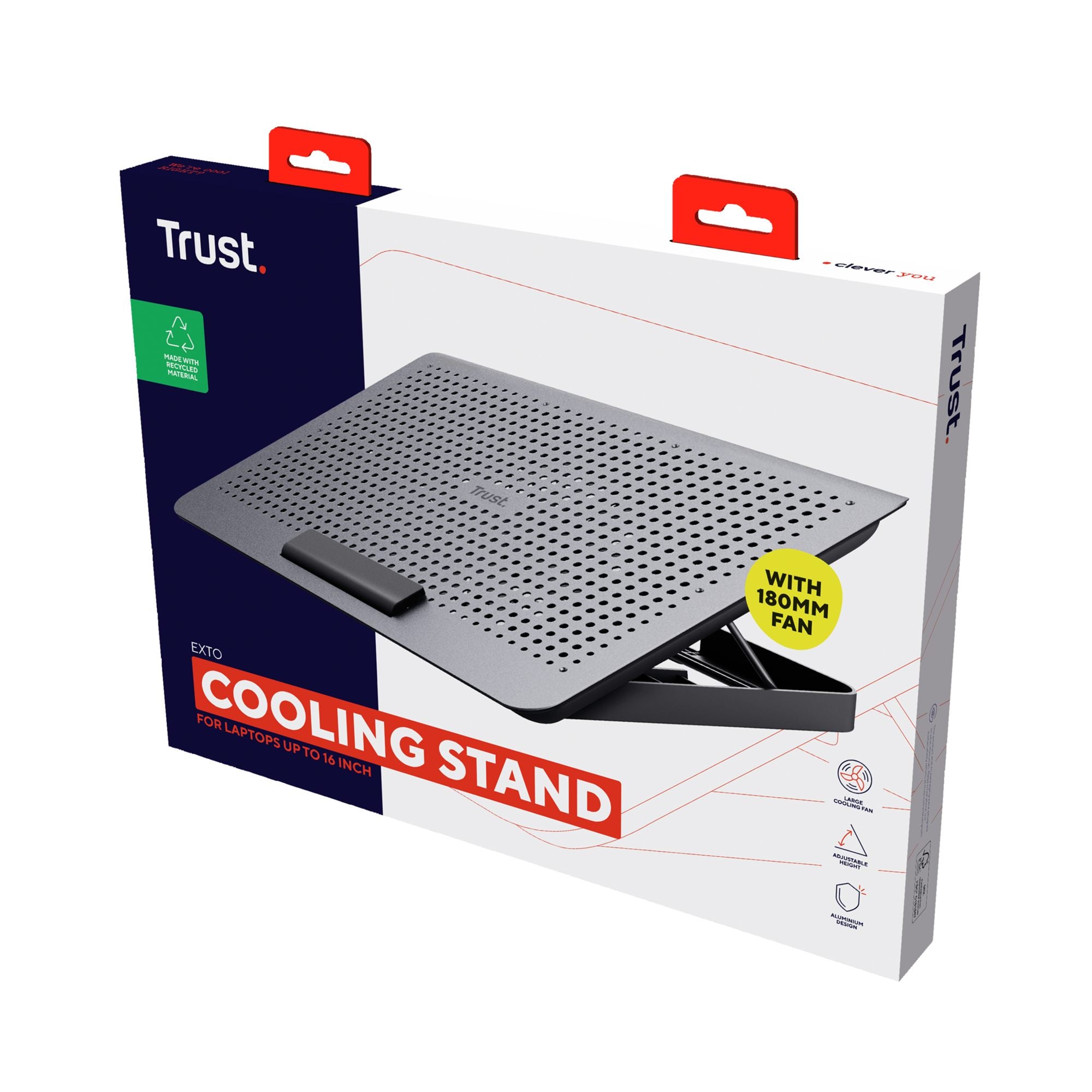 TRUST Support ventilé EXTO Cooling Stand Eco pour ordinateur portable