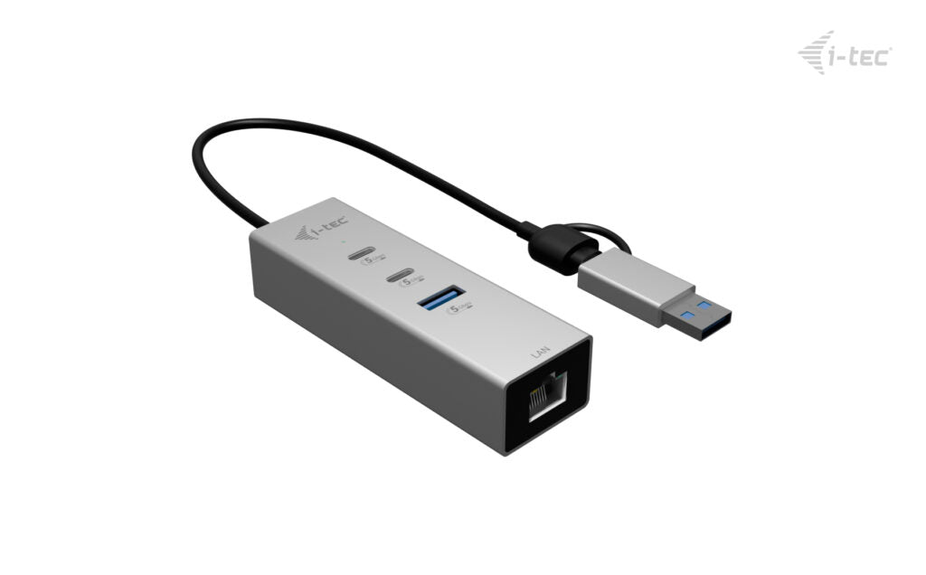 I-TEC USB-C/USB-A Metal HUB 3 2x USB-C Gen1 1x USB-A Gen1 1x 2.5GLAN