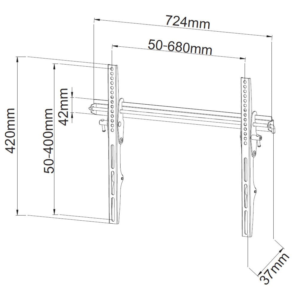 "Techly ICA-PLB 133LTY Support mural pour TV 40-65"" LED/LCD 50kg inclinable slim 37mm"