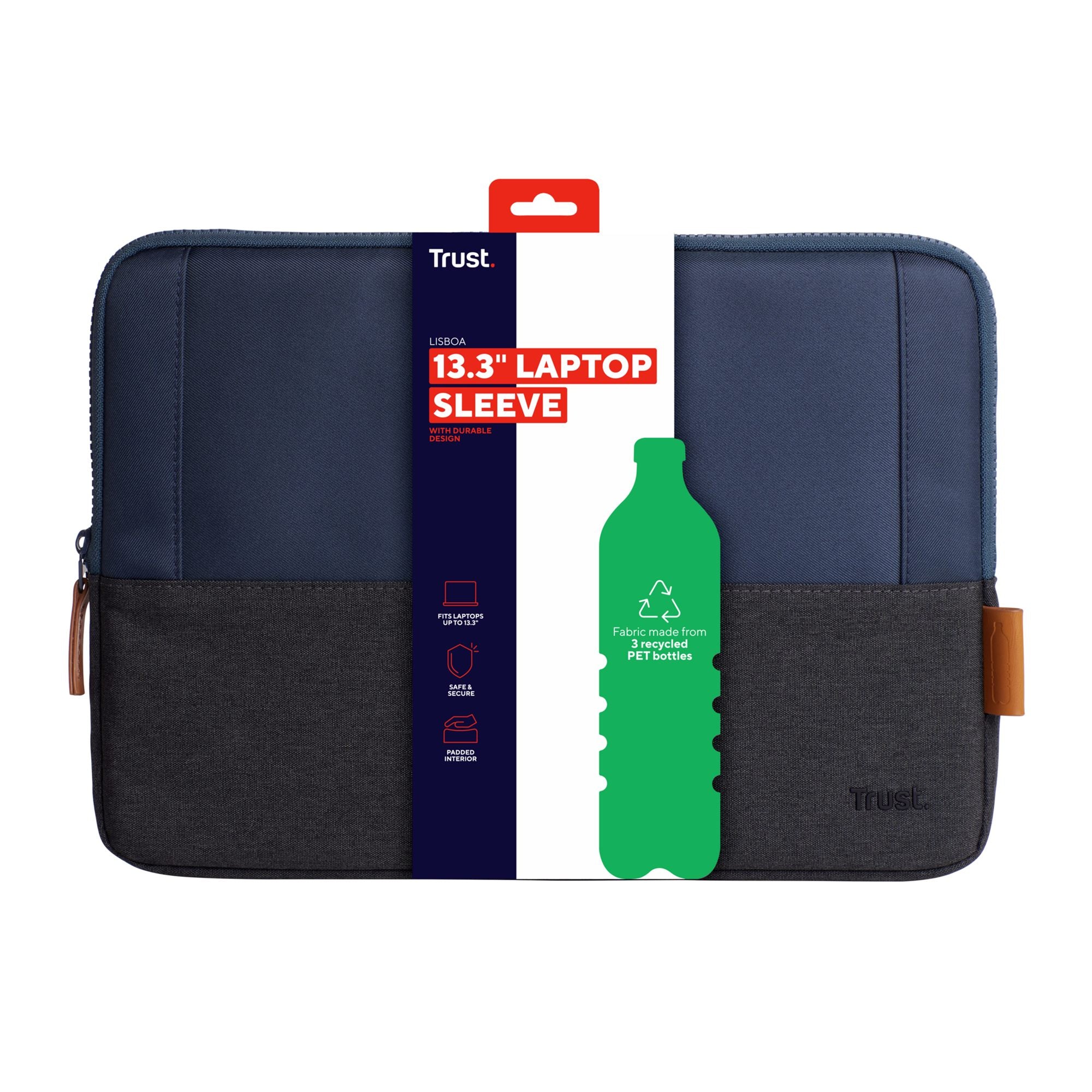 TRUST Housse de protection LISBOA bleue/noire 13p
