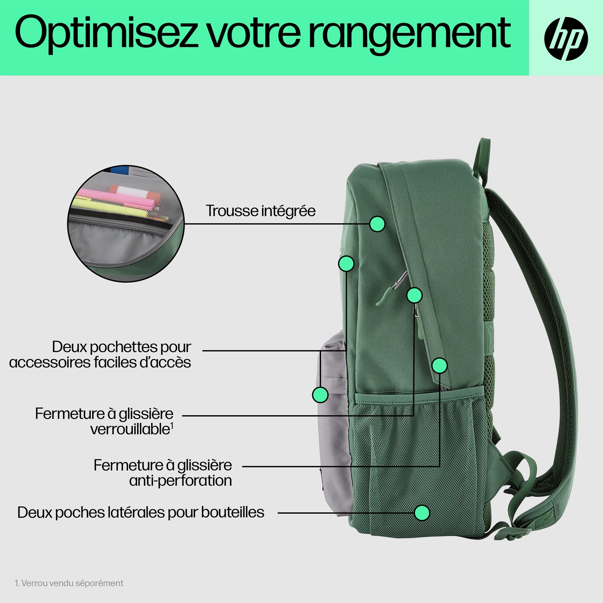 HP Campus Green Backpack