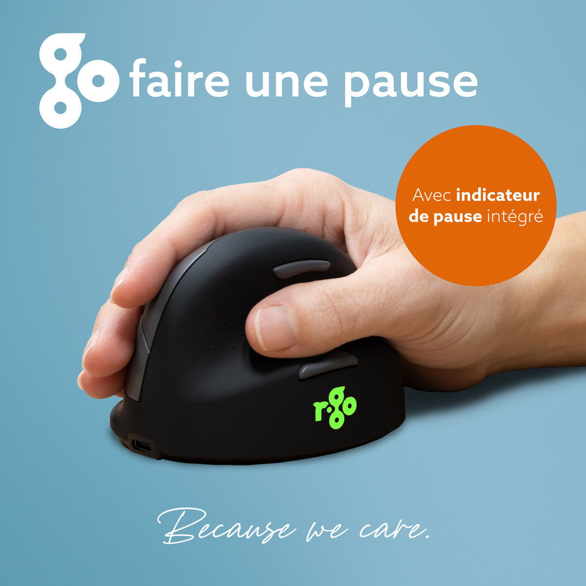 R-GO TOOLS Souris HE Break, droiter, Bluetooth, S noire