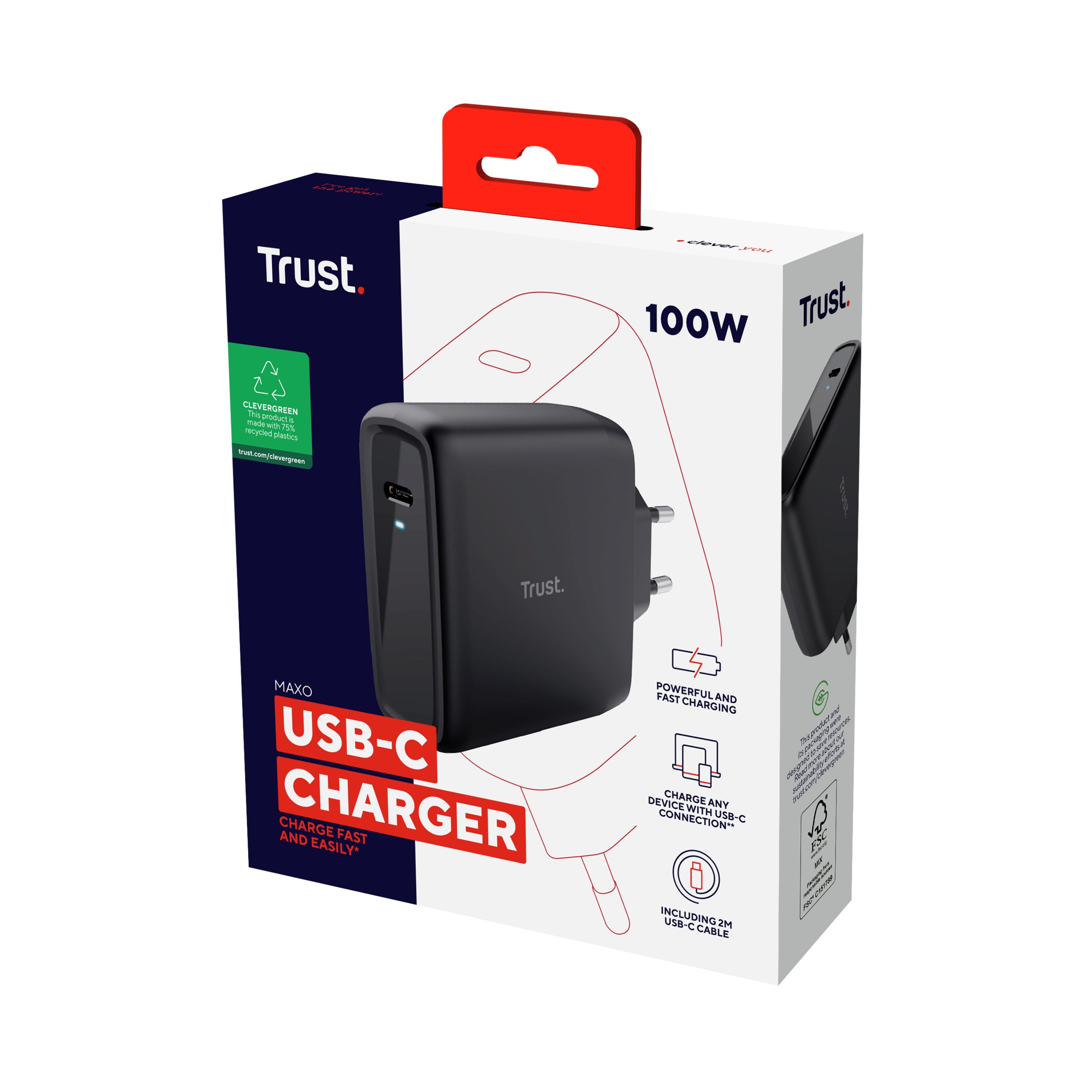 TRUST MAXO 100W USB-C Charger Black