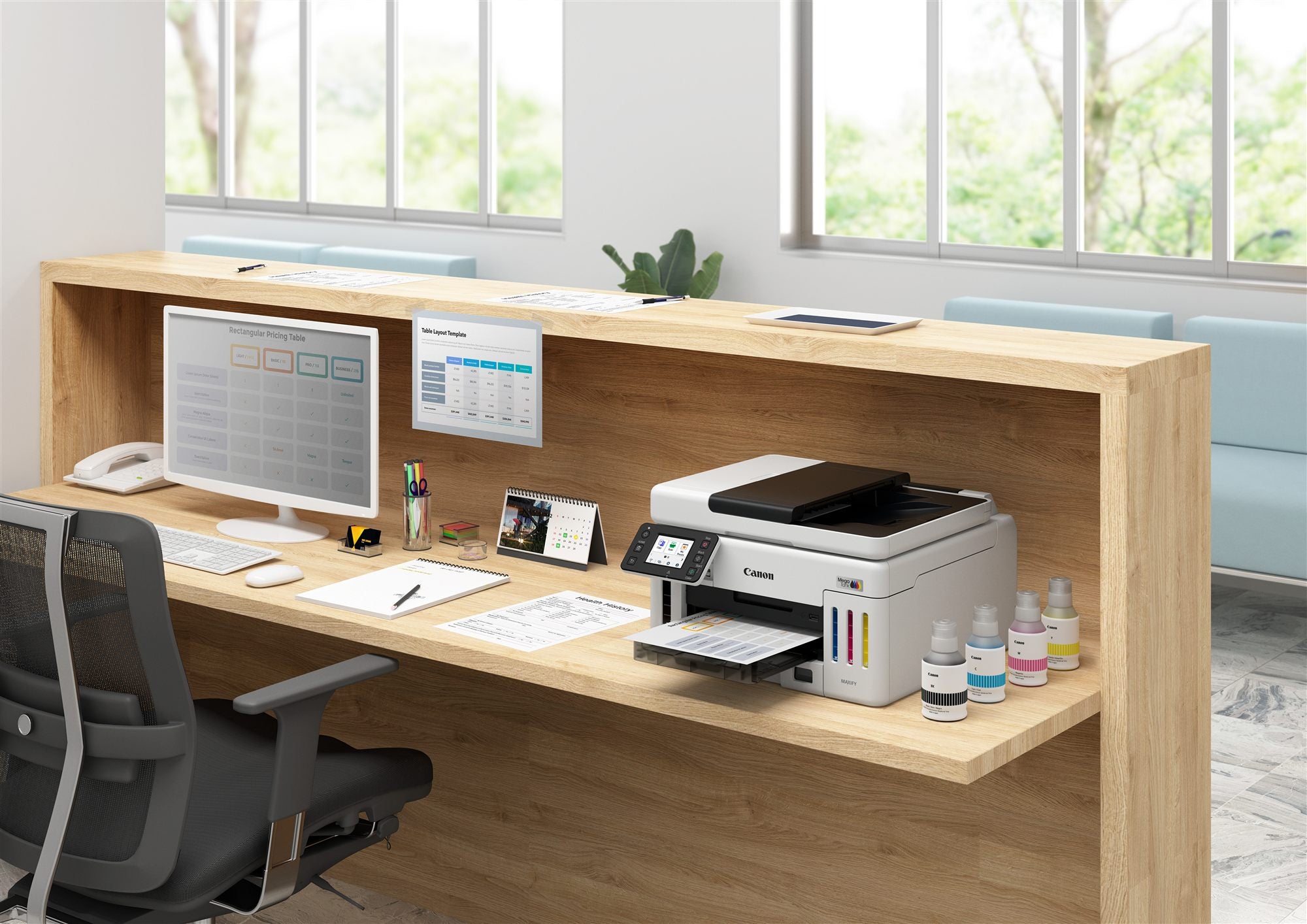 CANON MAXIFY GX6150 MegaTank MFP colour inkjet CISS Legal 216x356mm A4 24ipm Print 350sheets USB Wi-Fi LAN