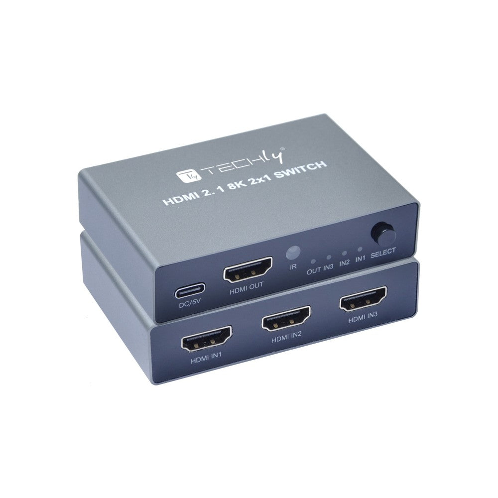 Techly IDATA HDMI-2138KT Commutateur HDMI 2.1 3x1 8K60Hz avec télécommande