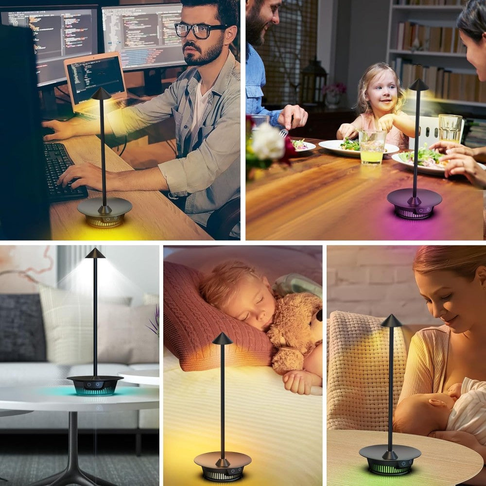 Techly I-LAMP-TABLE3 Lampe LED sans fil avec base tactile dimmable RGB