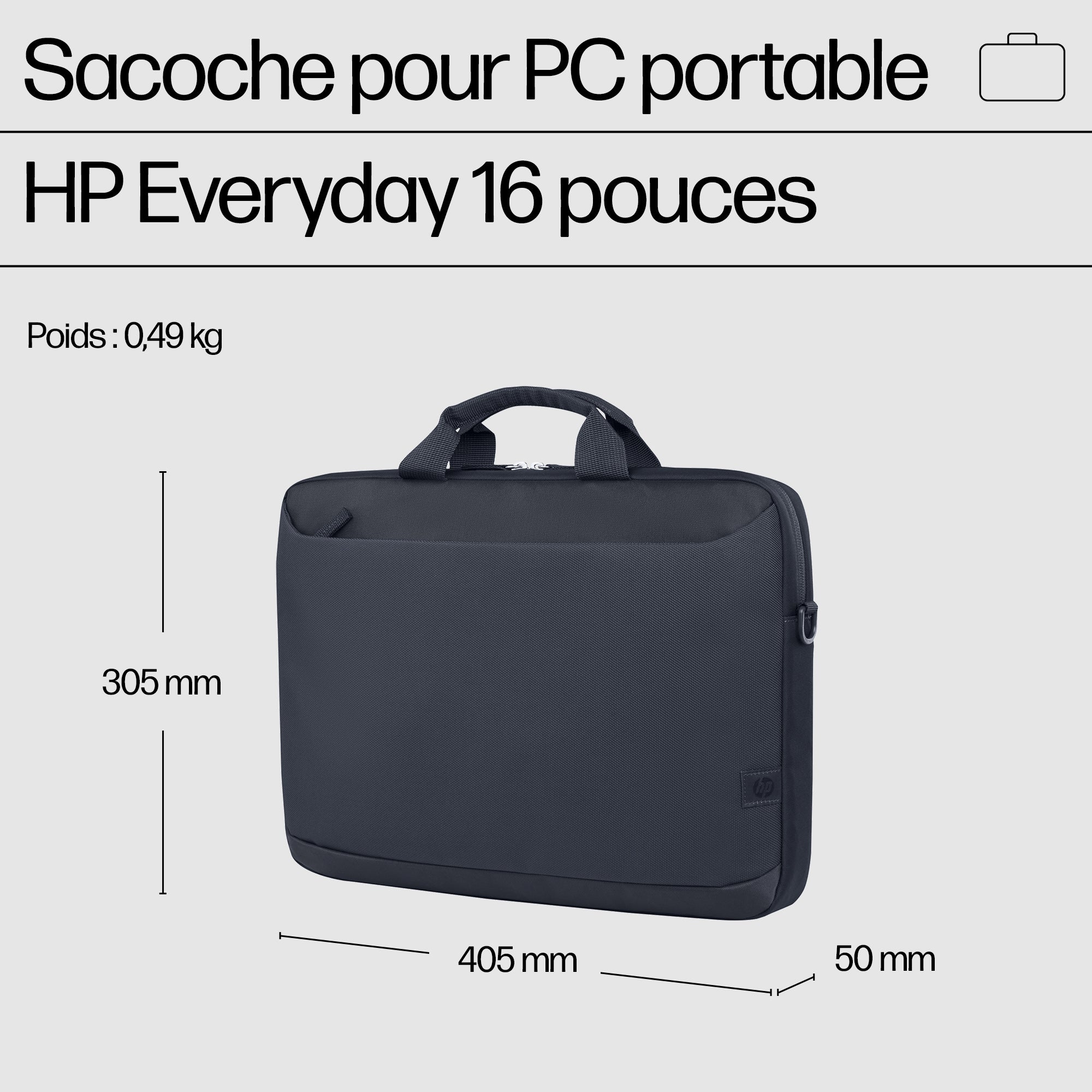 HP Everyday 16 Odyssey Gray Laptop Briefcase SmartBuy
