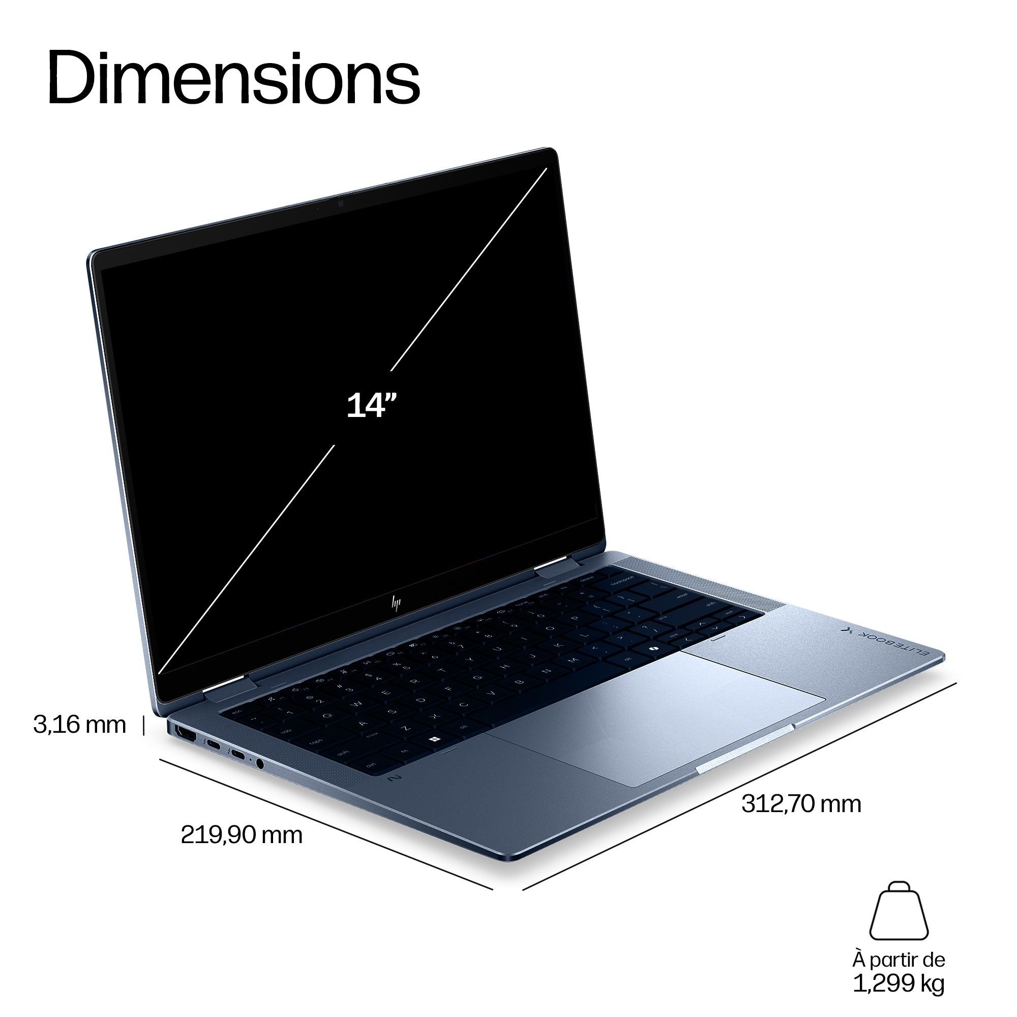 HP EliteBook X FlG2i AI Intel Core Ultra X7 358H 14p WUXGA 64Go LPDDR5X 1To SSD be+BT LTE 5G 3C Batt FPS UMA W11P NG PRM 1yr Wrty
