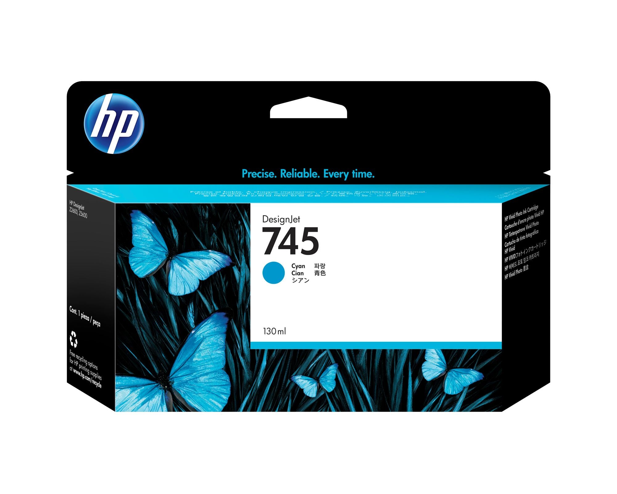 HP 745 original Ink cartridge F9J97A Cyan 130 ml