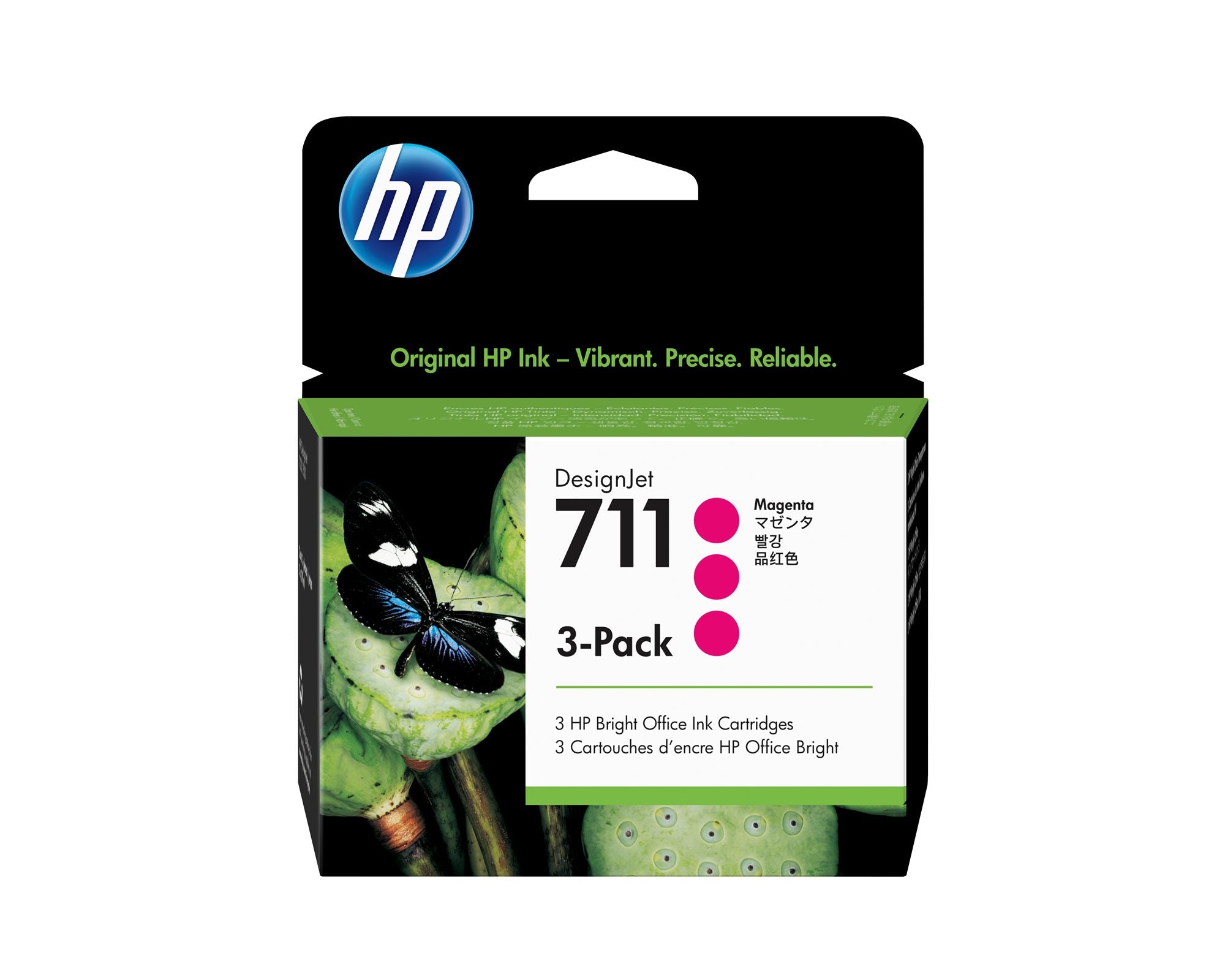 HP 711 original Ink cartridge CZ135A magenta standard capacity 3-pack