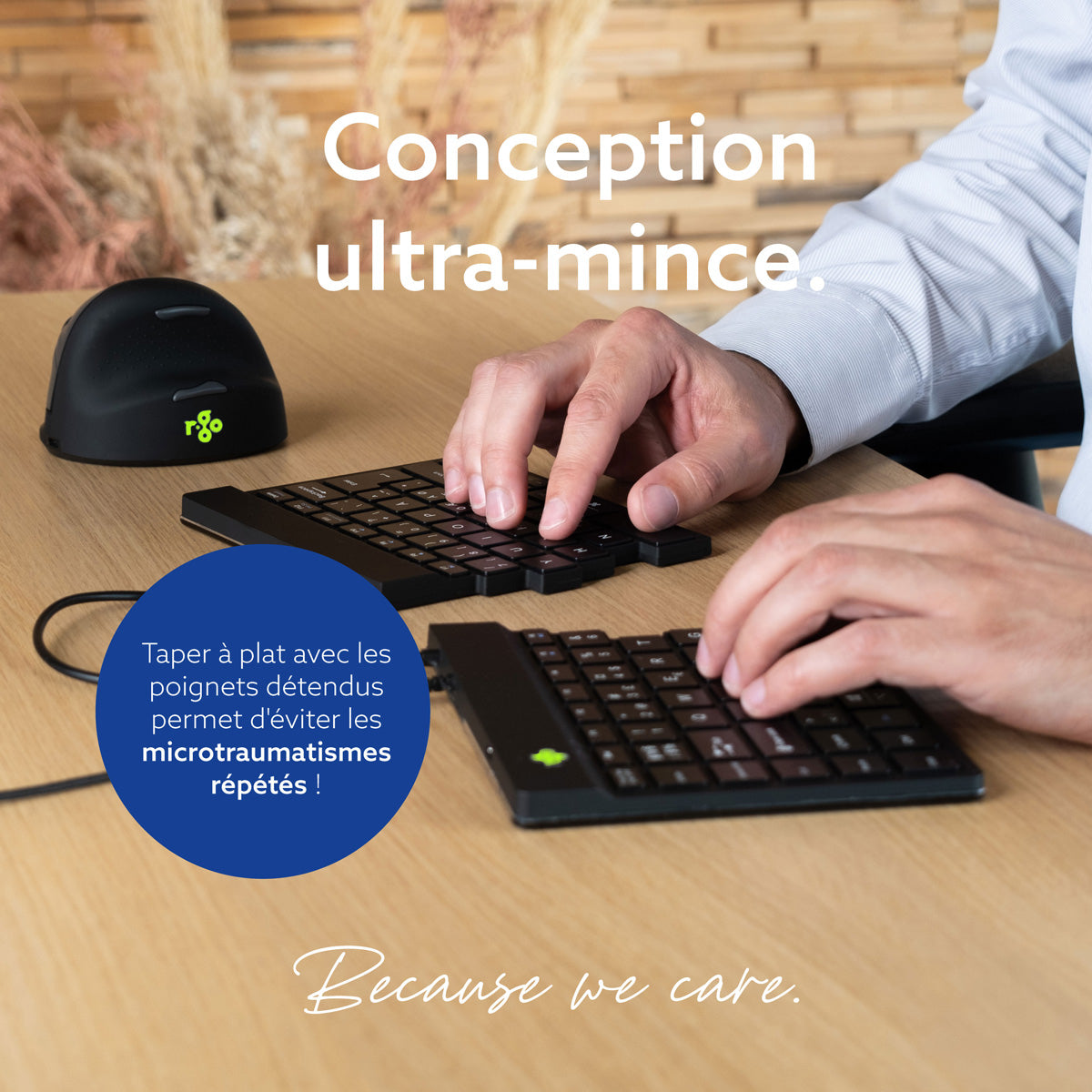 R-GO TOOLS Clavier ergo Split Break v2, divisé, filaire noir