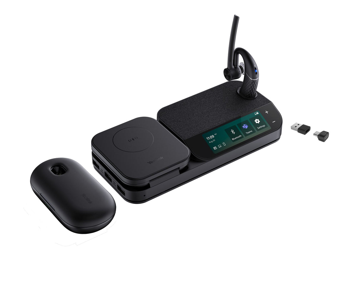 Yealink BH71 Workstation Pro USB-C/A Sans fil Crochets auriculaires Bureau/Centre d'appels USB Type-C Bluetooth Noir