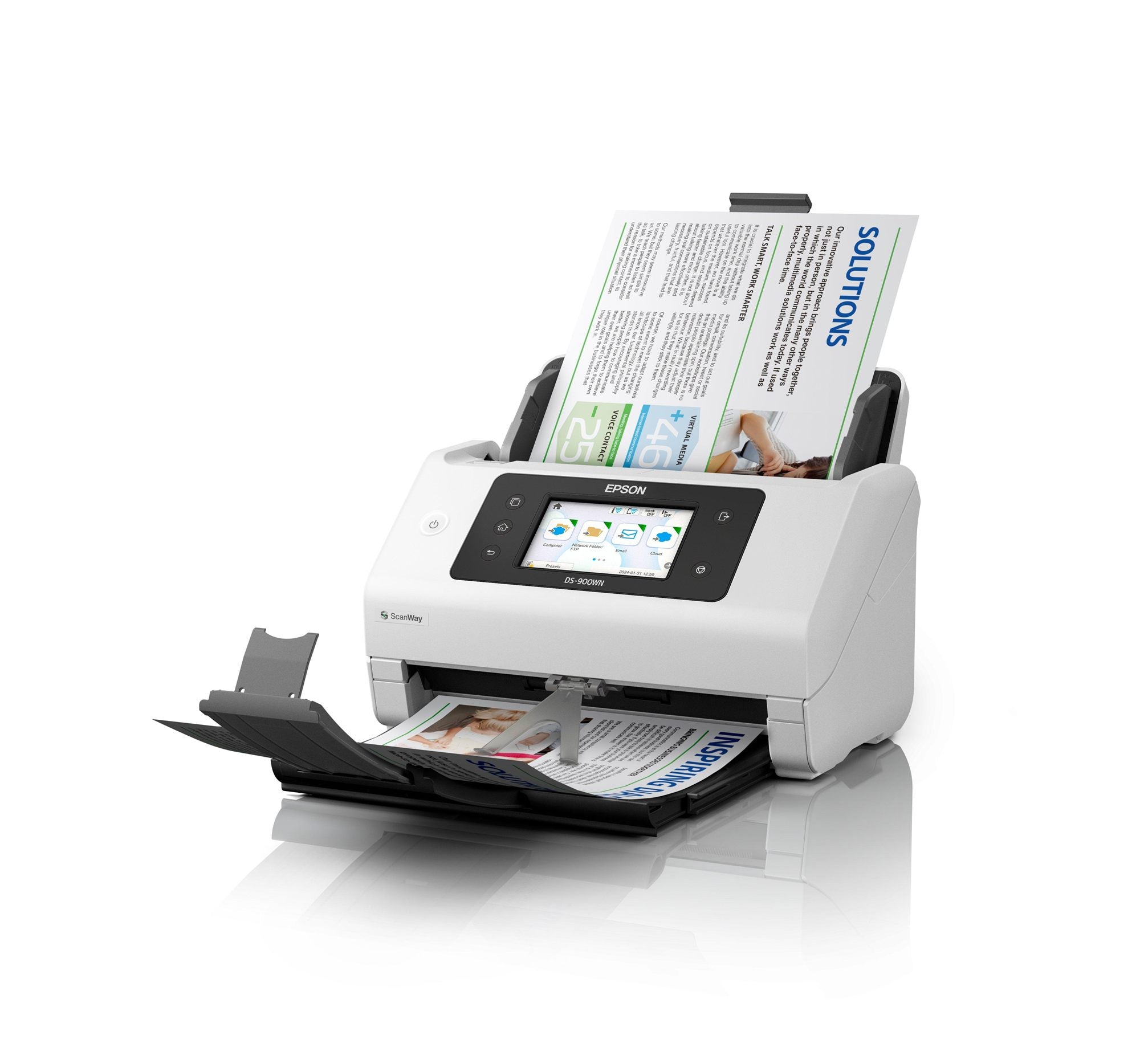 EPSON WorkForce DS-900WN Scanner A4 network and Wifi 70ppm/140ipm feeder 100 sheets