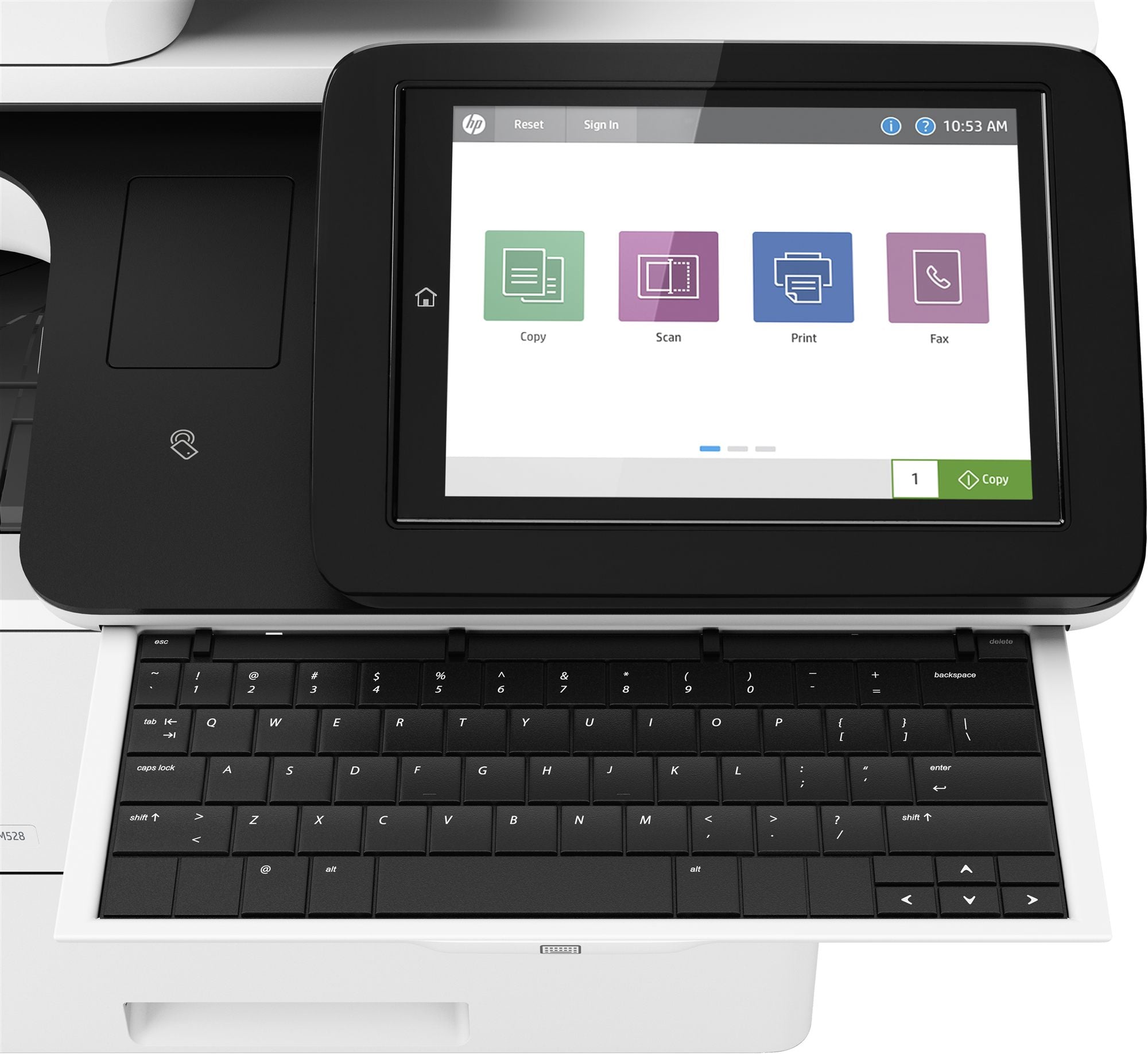 HP LaserJet Enterprise Flow MFP M528z MFP Mono B/W laser A4 210x297mm A4 43ppm 650 sheets USB 2.0 LAN Wi-Fi NFC USB