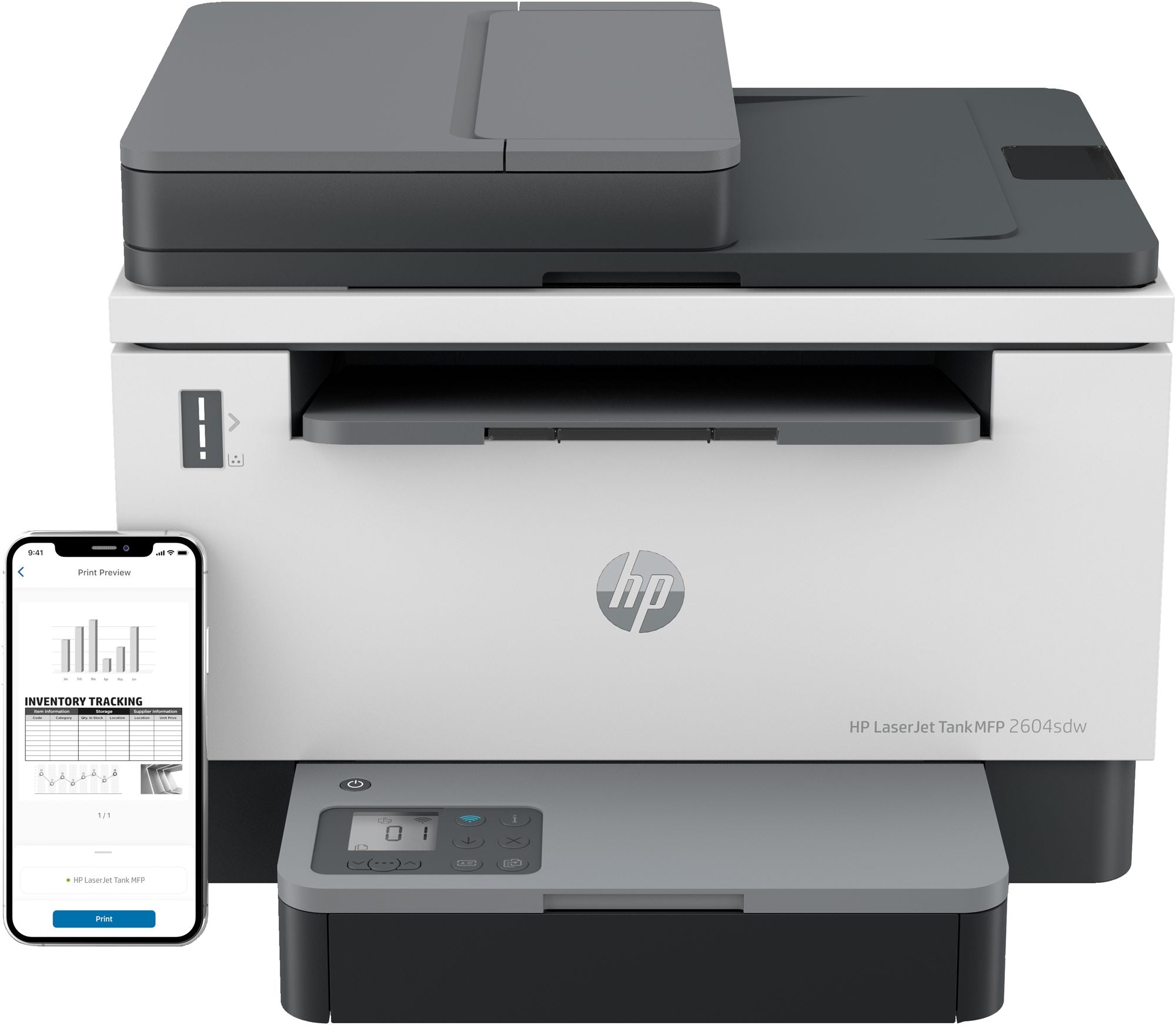HP LaserJet Imprimante Tank MFP 2604sdw - Noir et blanc - Imprimante pour Entreprises - Impression recto-verso  Numérisation vers e-mail  Numériser vers PDF - L
