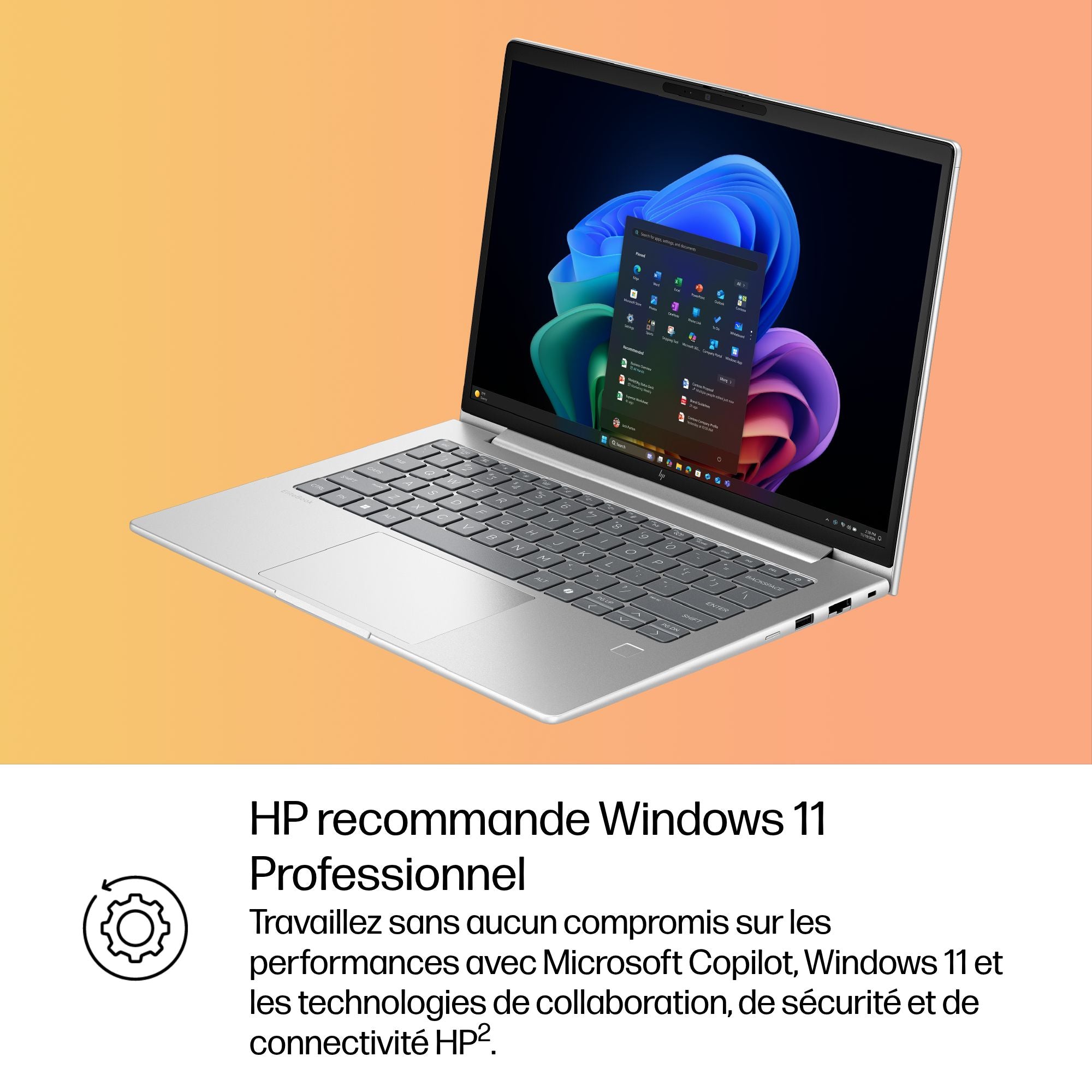HP EliteBook 6 G1iq IA Nouvelle génération Snapdragon X1-26-100 14p WUXGA 16Go 512Go SSD UMA W11P Copilot + PC 1/1/0